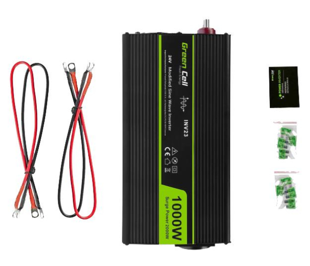 Green Cell Przetwornica napięcia 24V na 230V 1000W/2000W - 548237 - zdjęcie 3